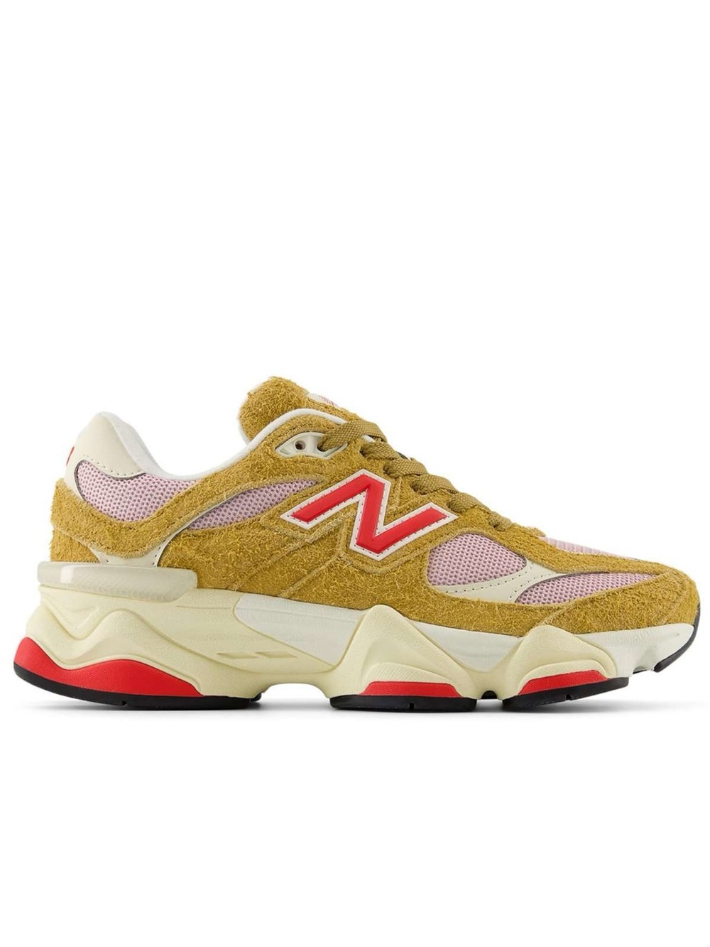 New Balance 9060 Pink, Red, and Tan